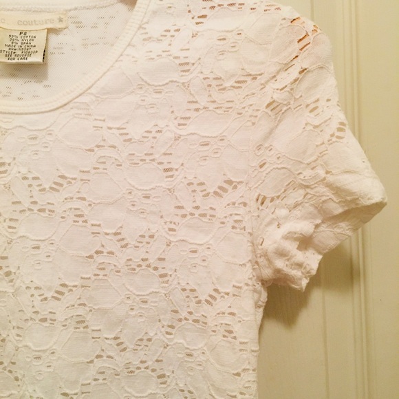 CC Couture White Eyelet Lace Shirt S Petite Small - Picture 3 of 14
